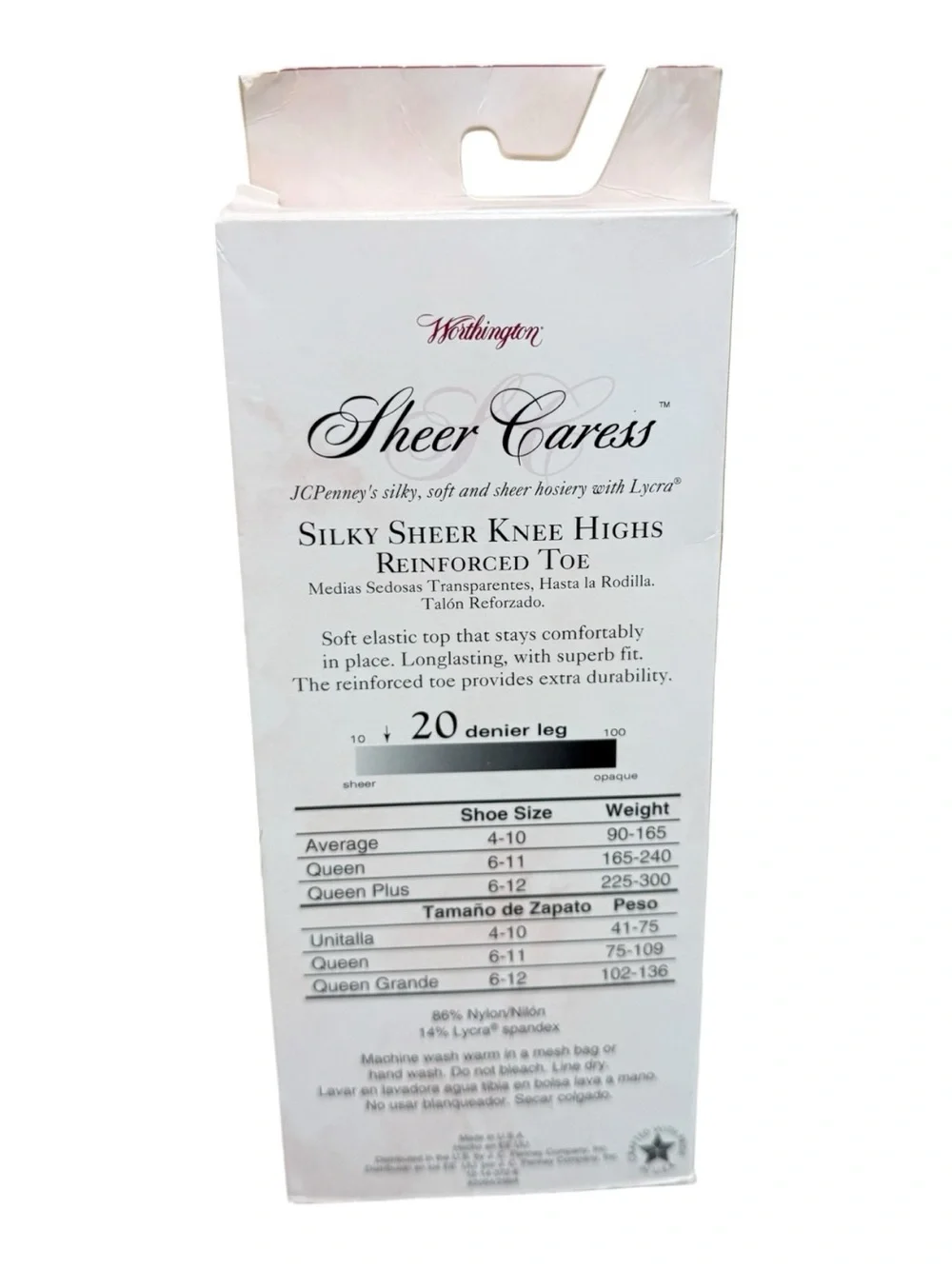 3 Pair Worthington Sheer Caress Knee Highs Average Bone Reinforced Toe